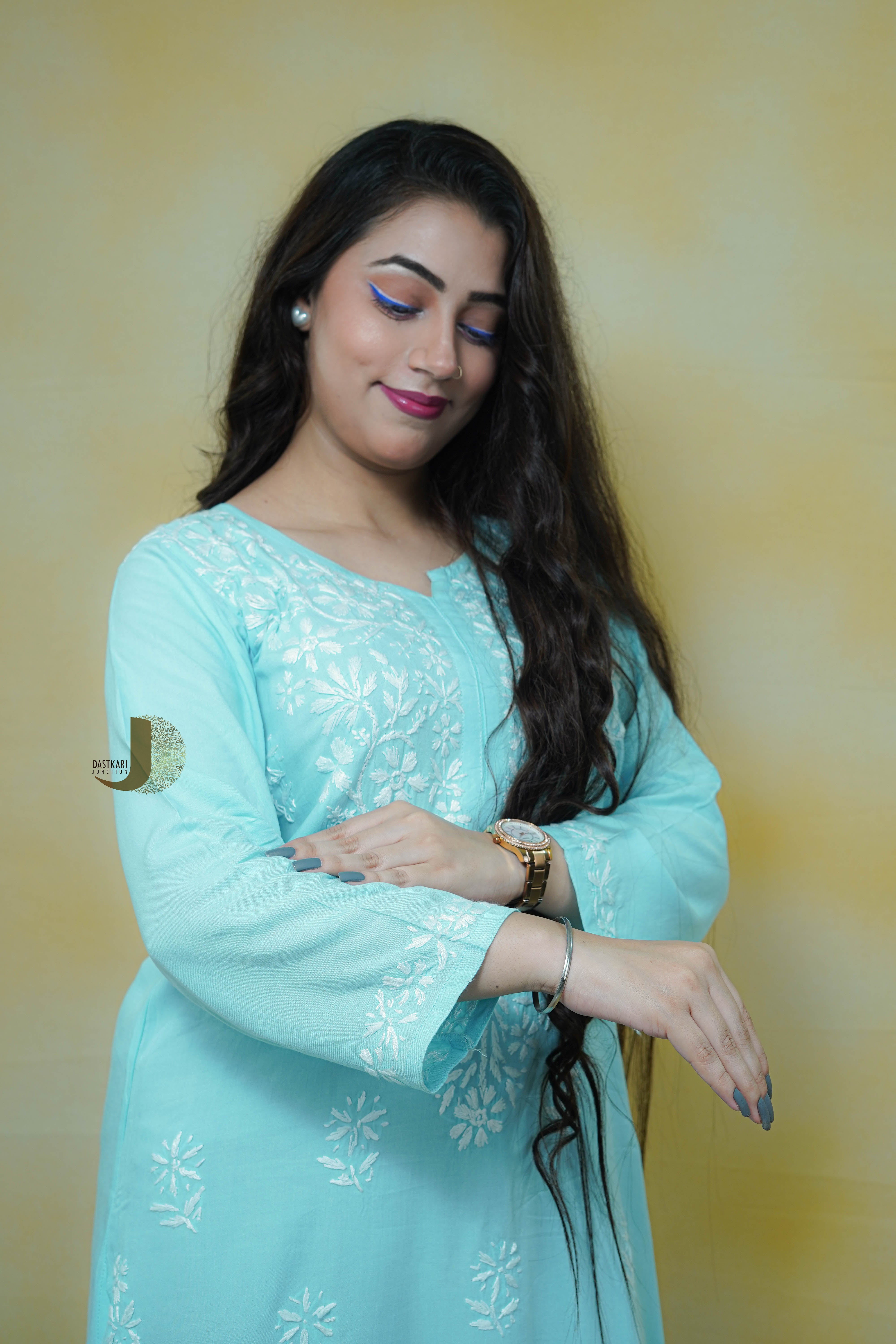 Blue Rayon Kurti