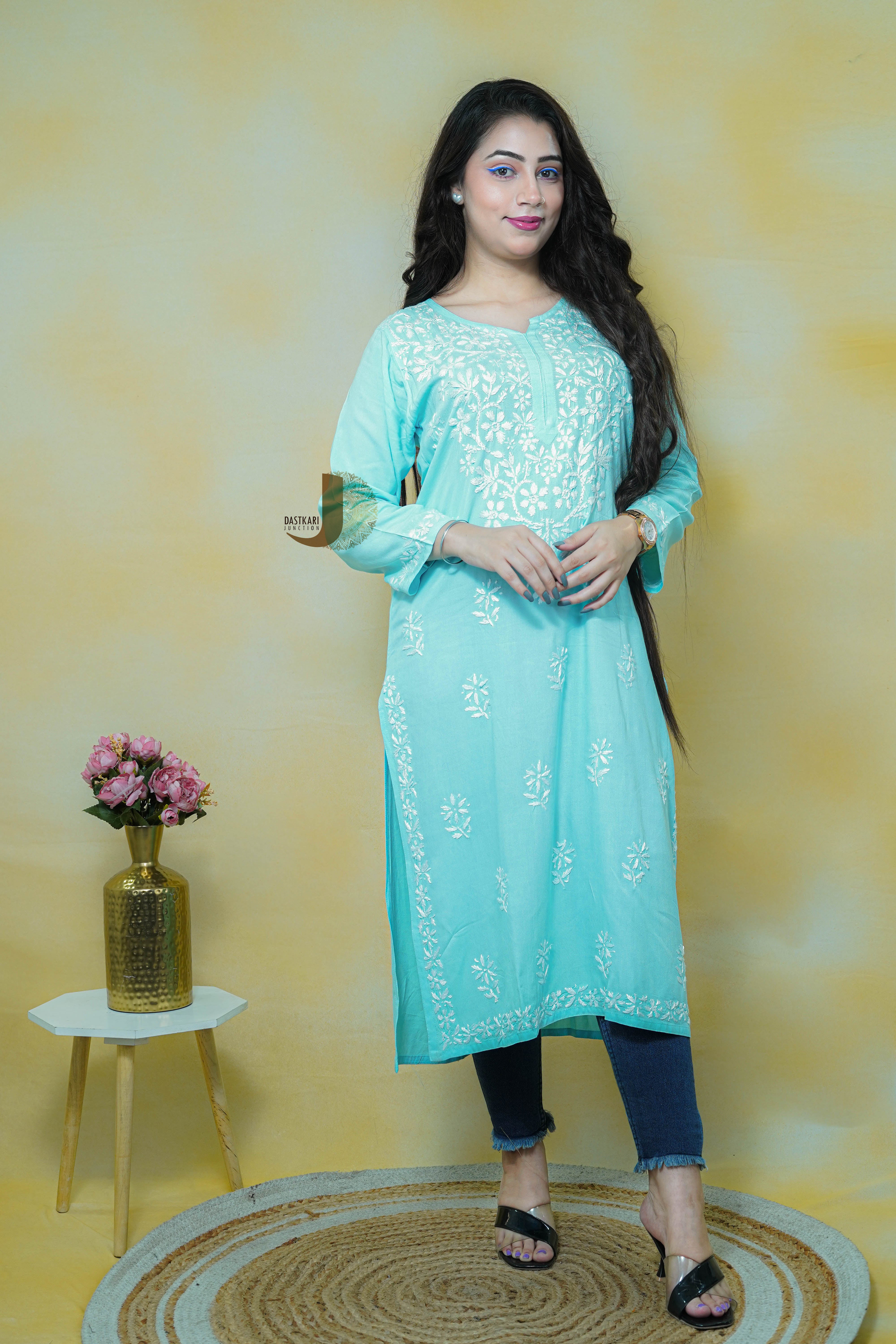 Blue Rayon Kurti