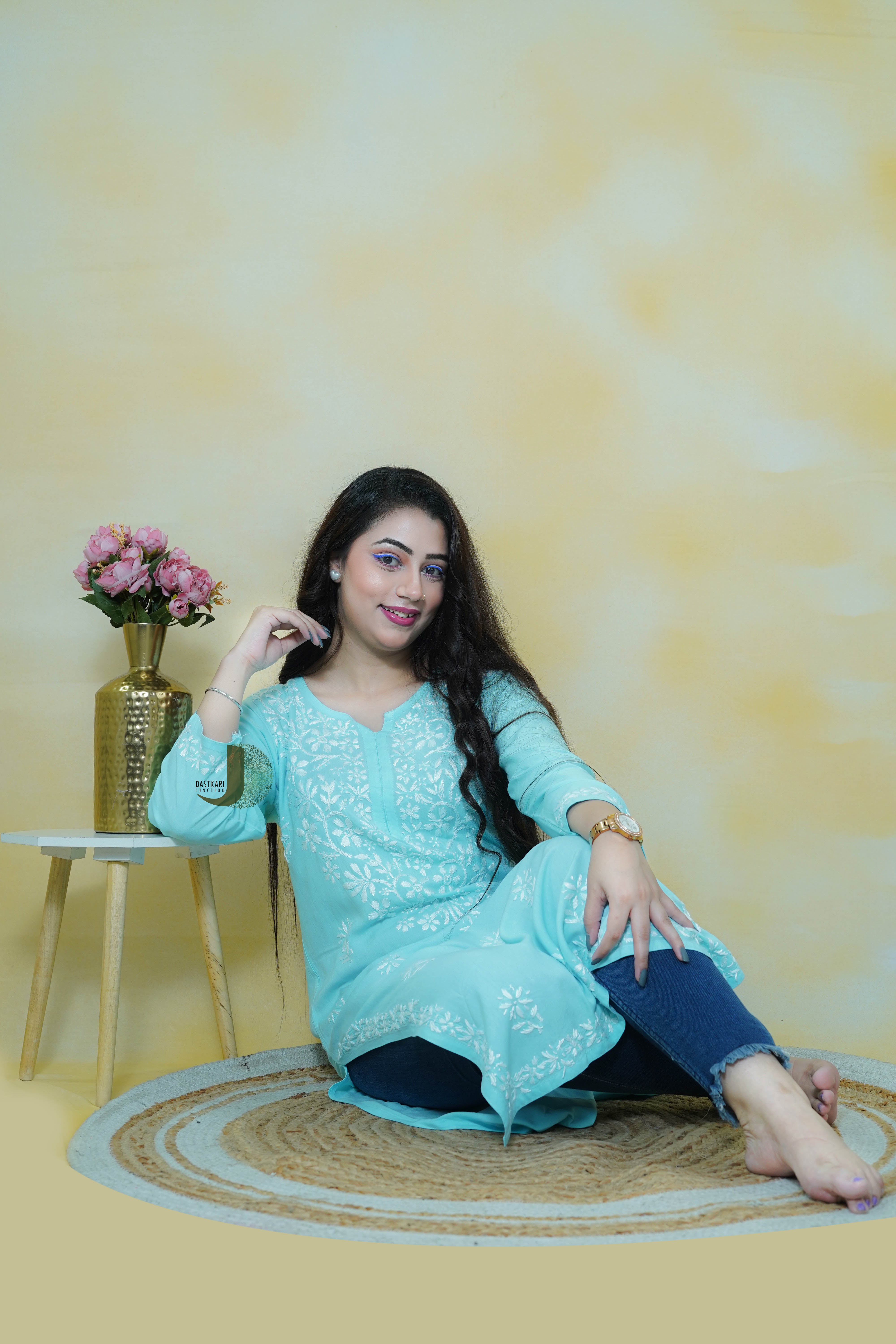 Blue Rayon Kurti