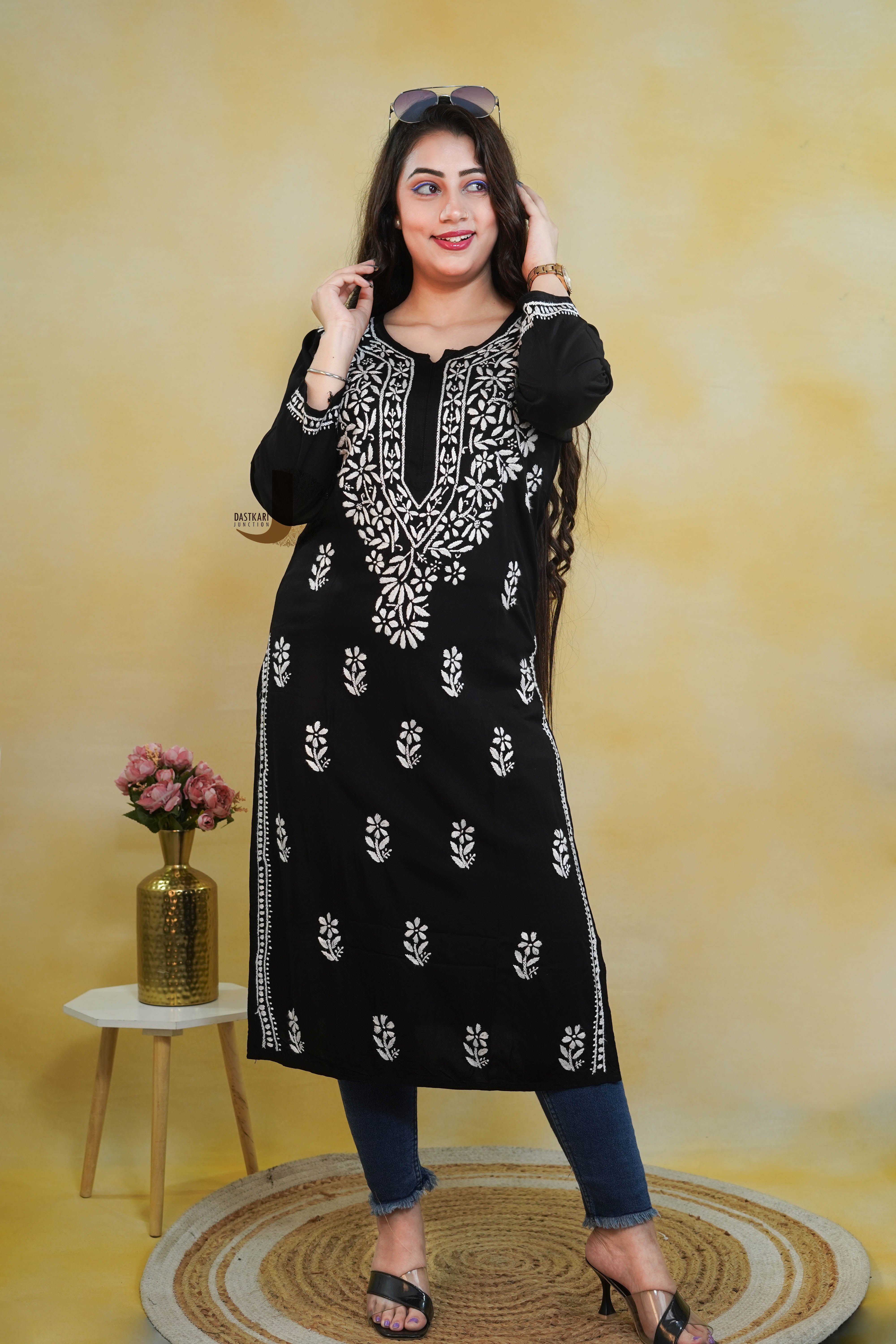 Black Rayon Kurti