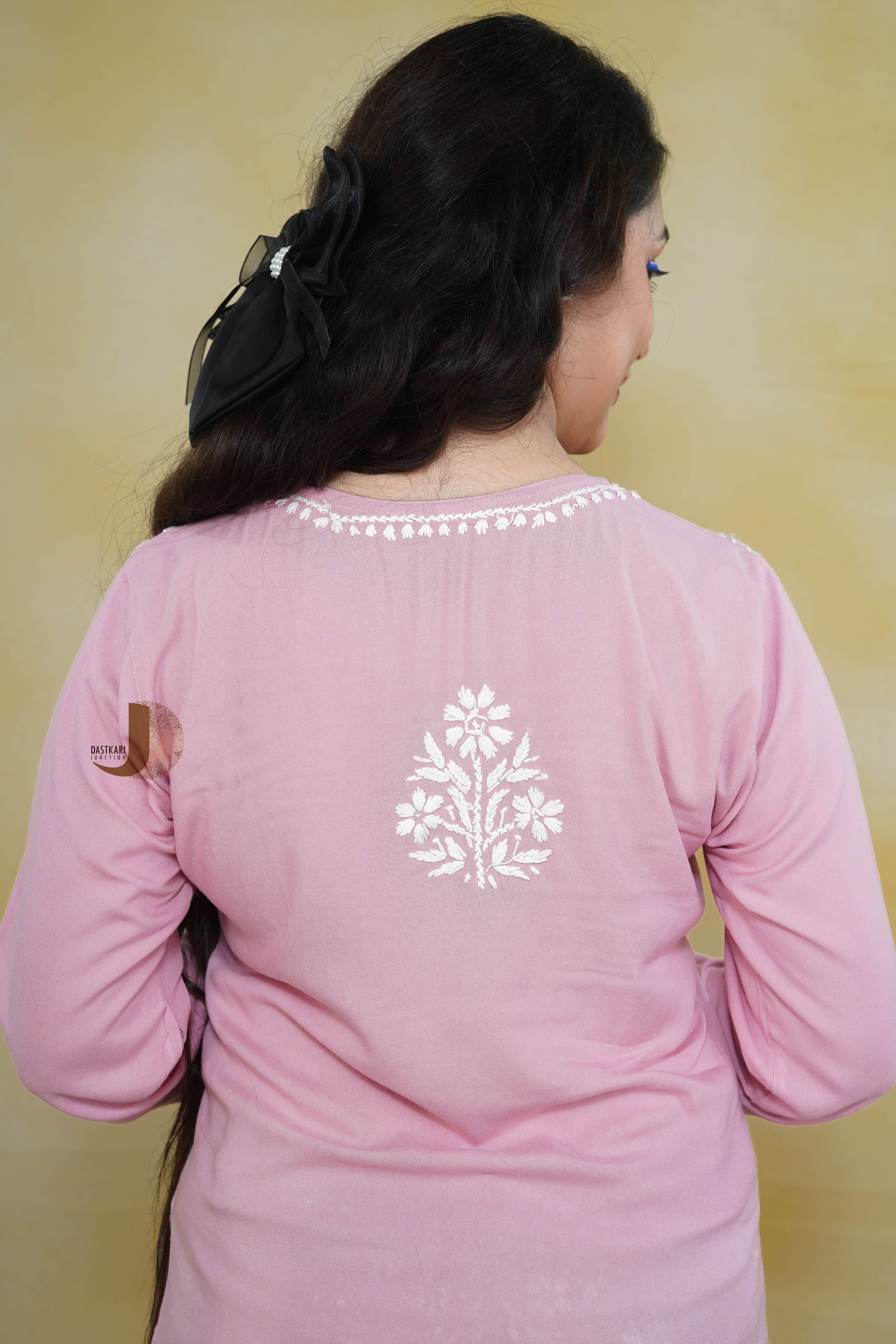 Pink Rayon Kurti