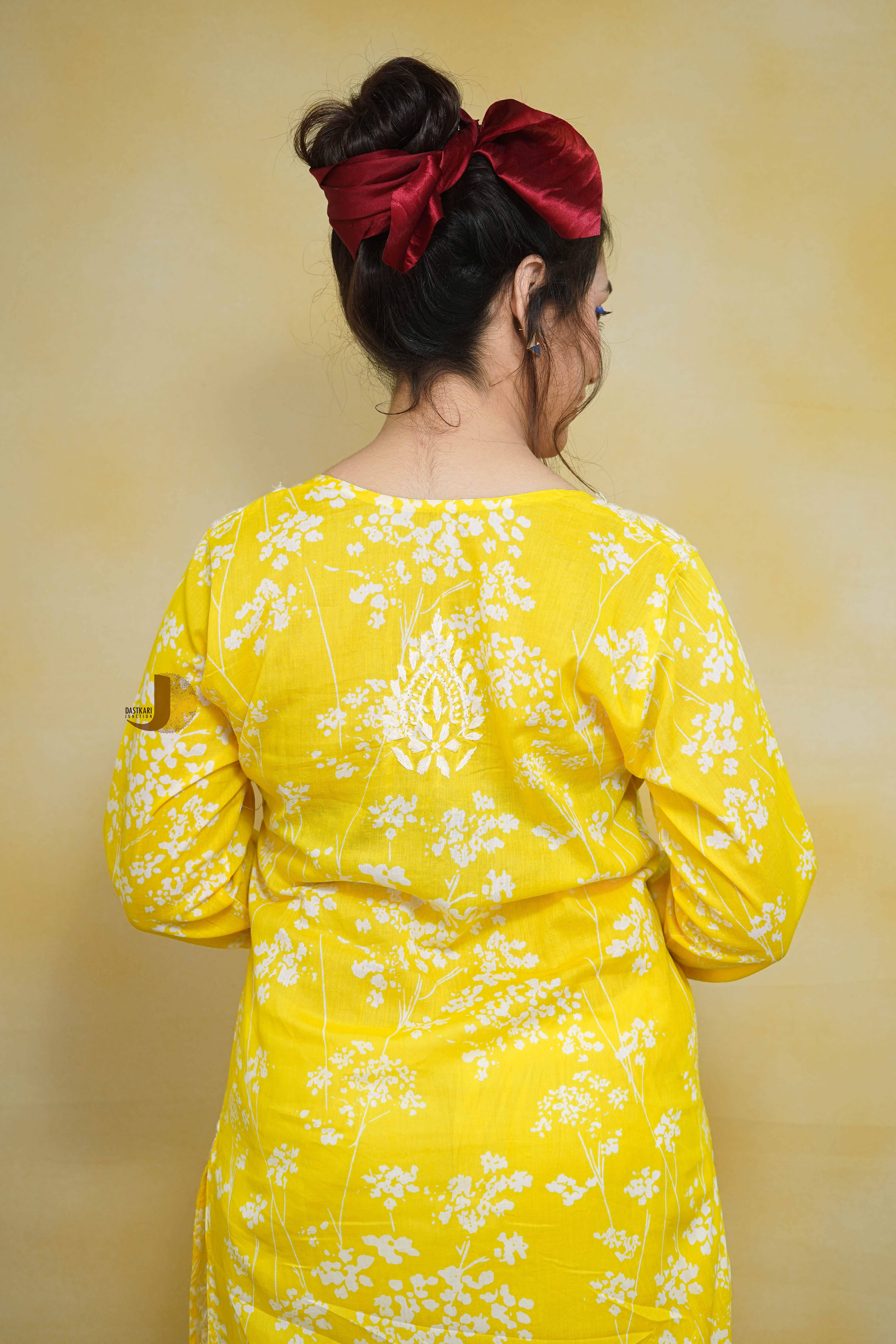 Yellow Mulmul kurti