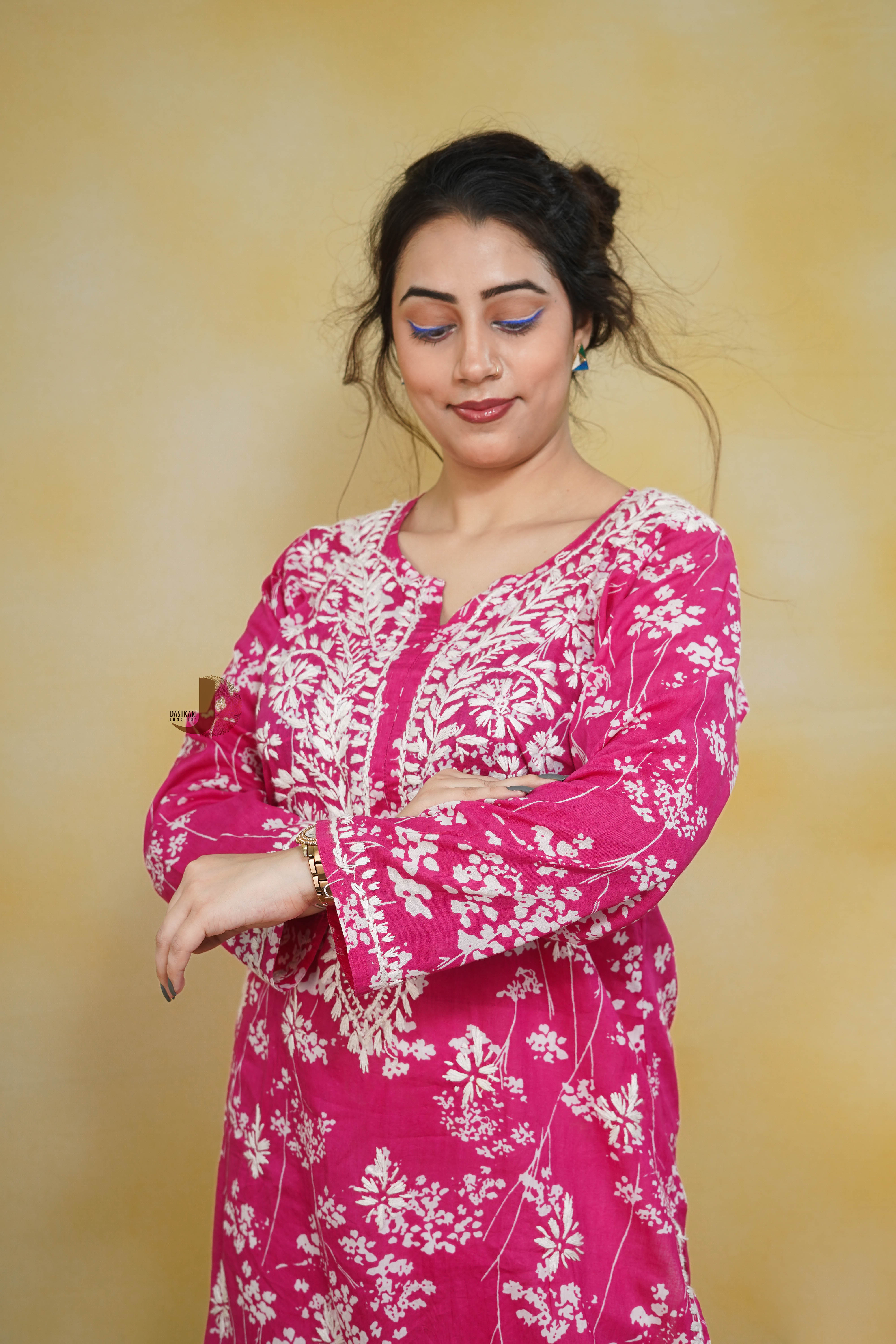 Pink  Mulmul Kurti