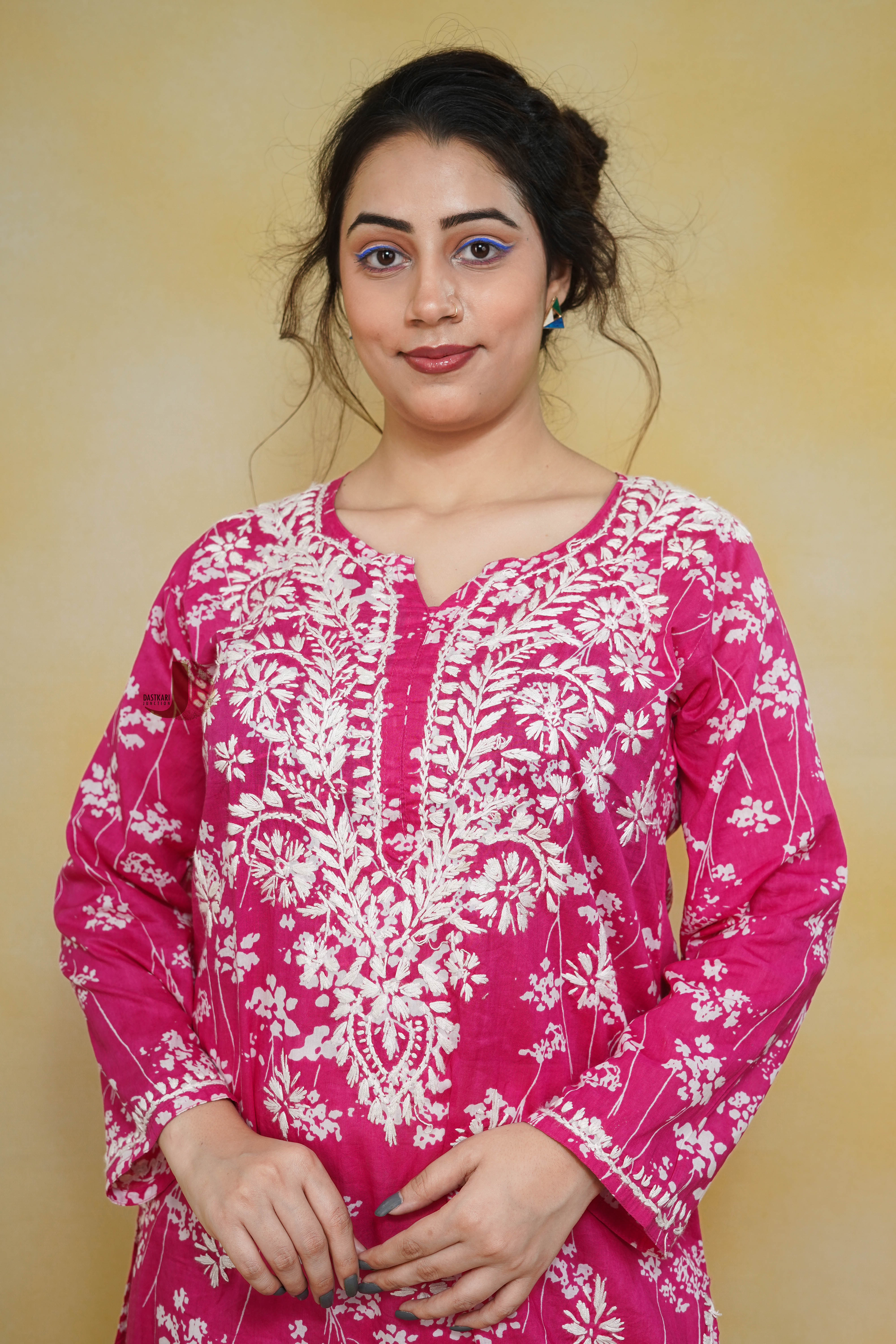 Pink  Mulmul Kurti