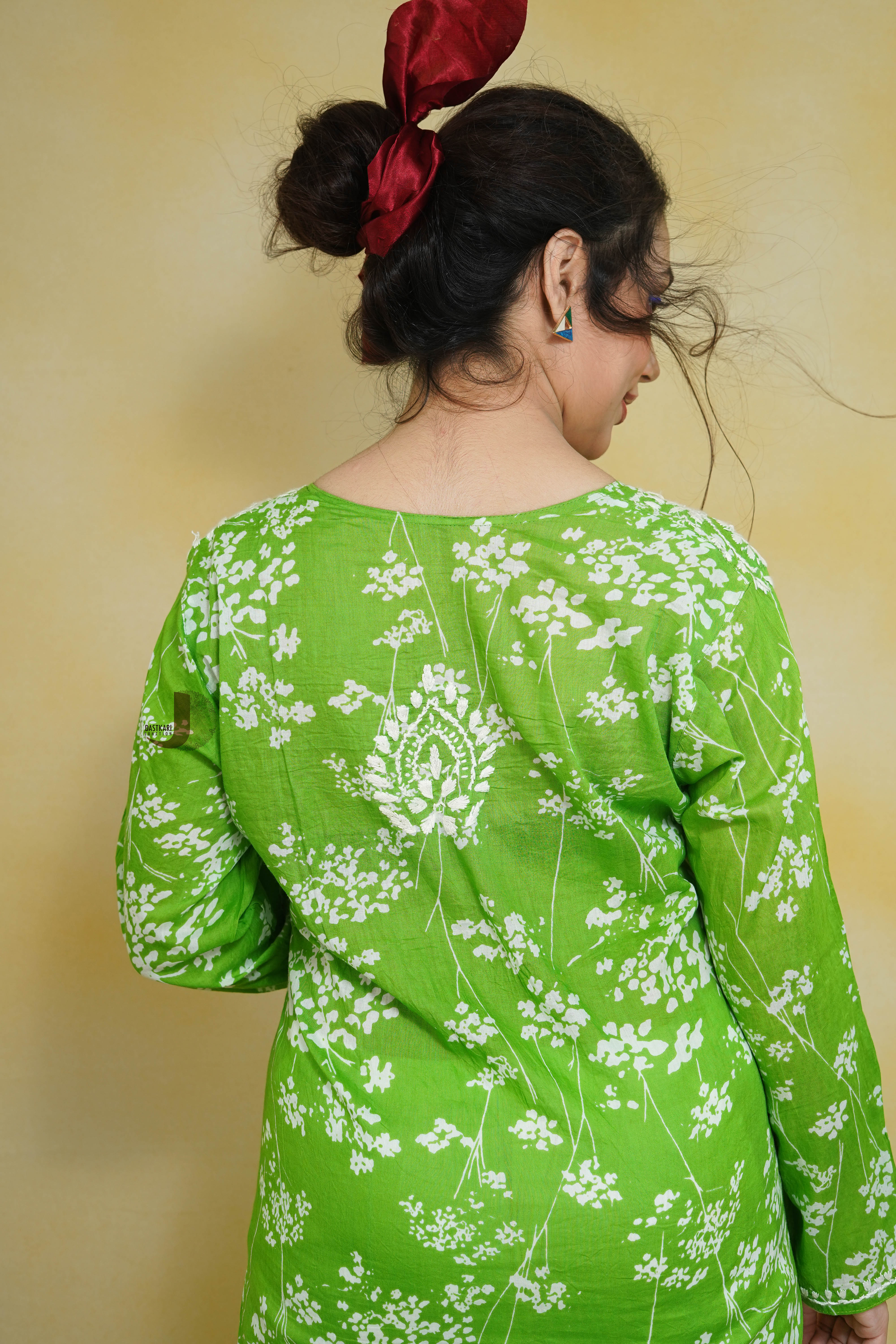 Green Mulmul Kurti