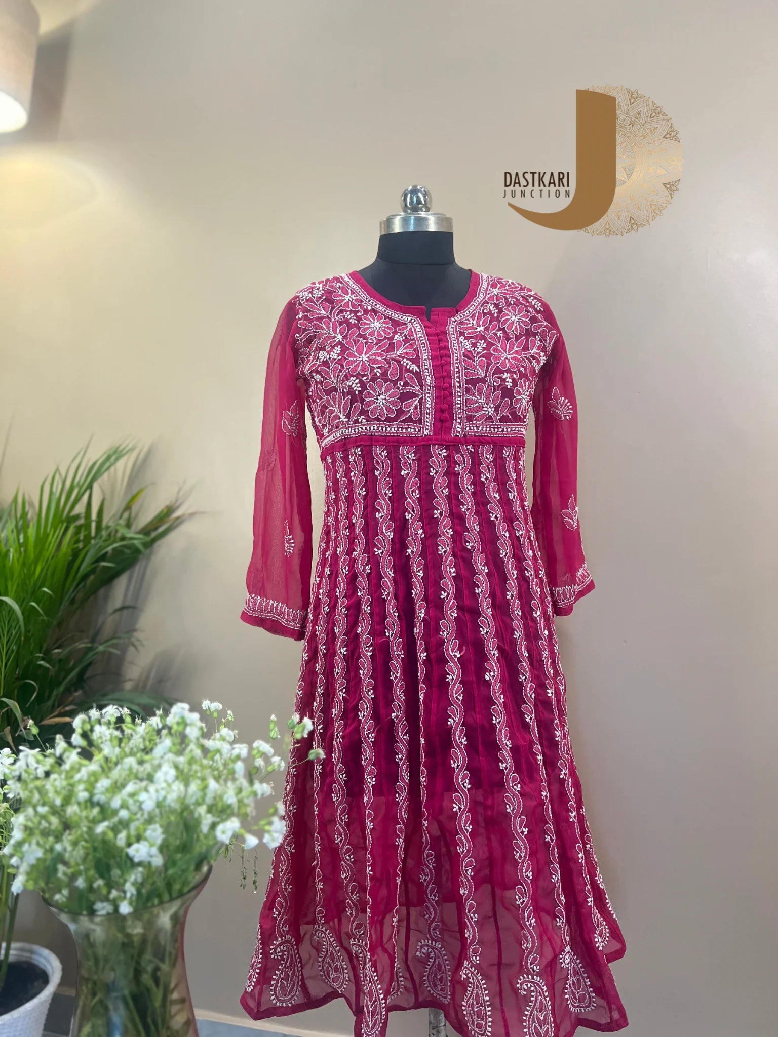 Ayra Georgette Anarkali Maroon